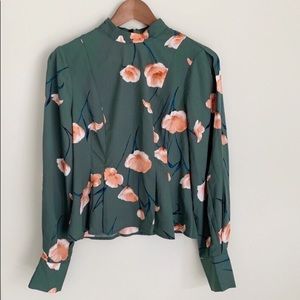 Green long sleeve blouse